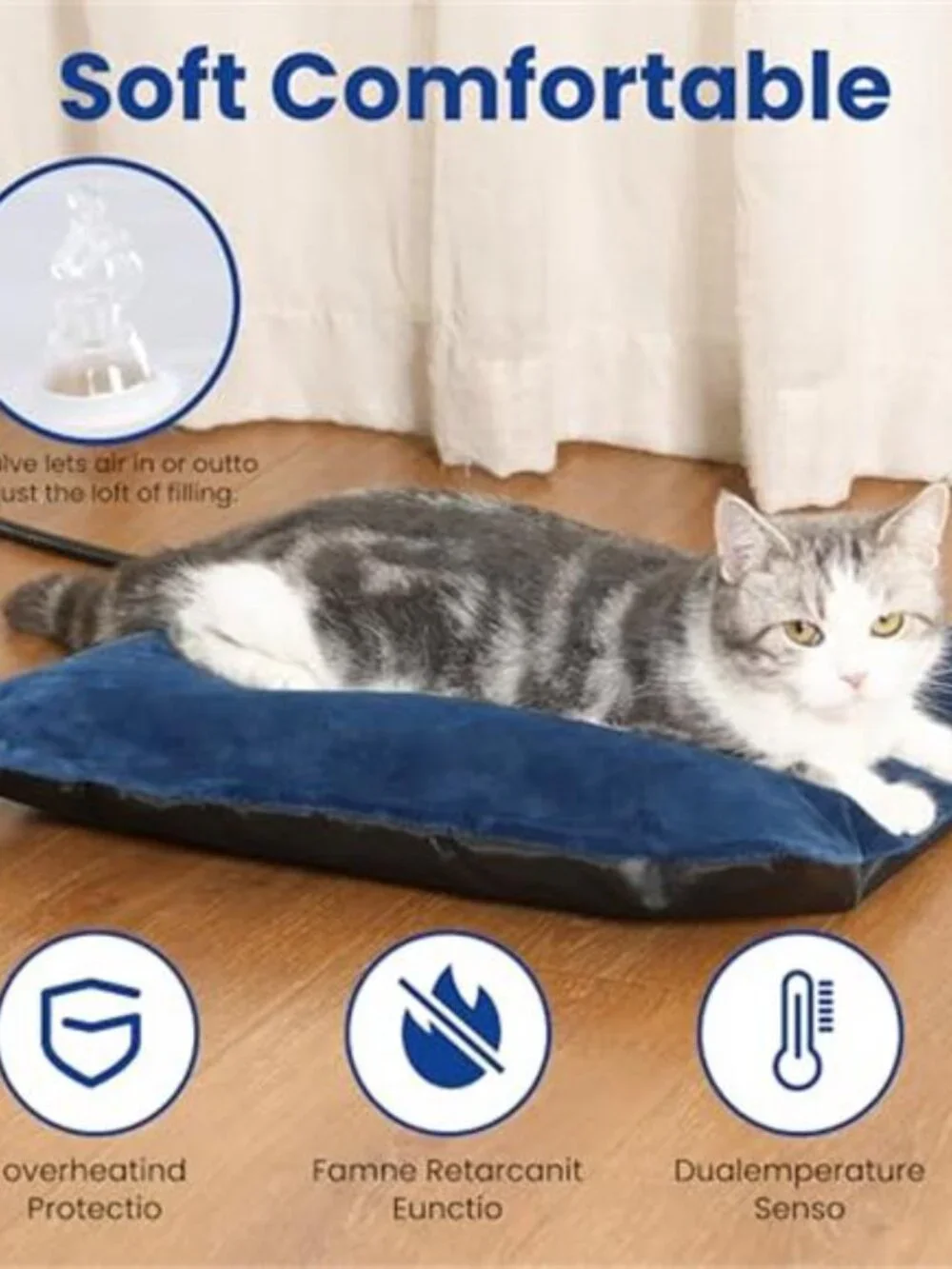 Heated Cat Bed Outdoor Waterproof Pet Bed Auto Thermostat Warm Winter Pad